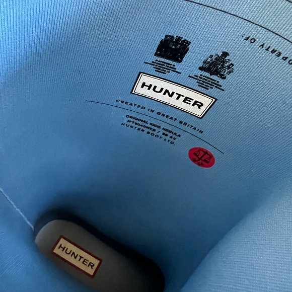 Hunter Kids Original Nebula Waterproof Rain Boot In Blue Thistle - Picture 11 of 11